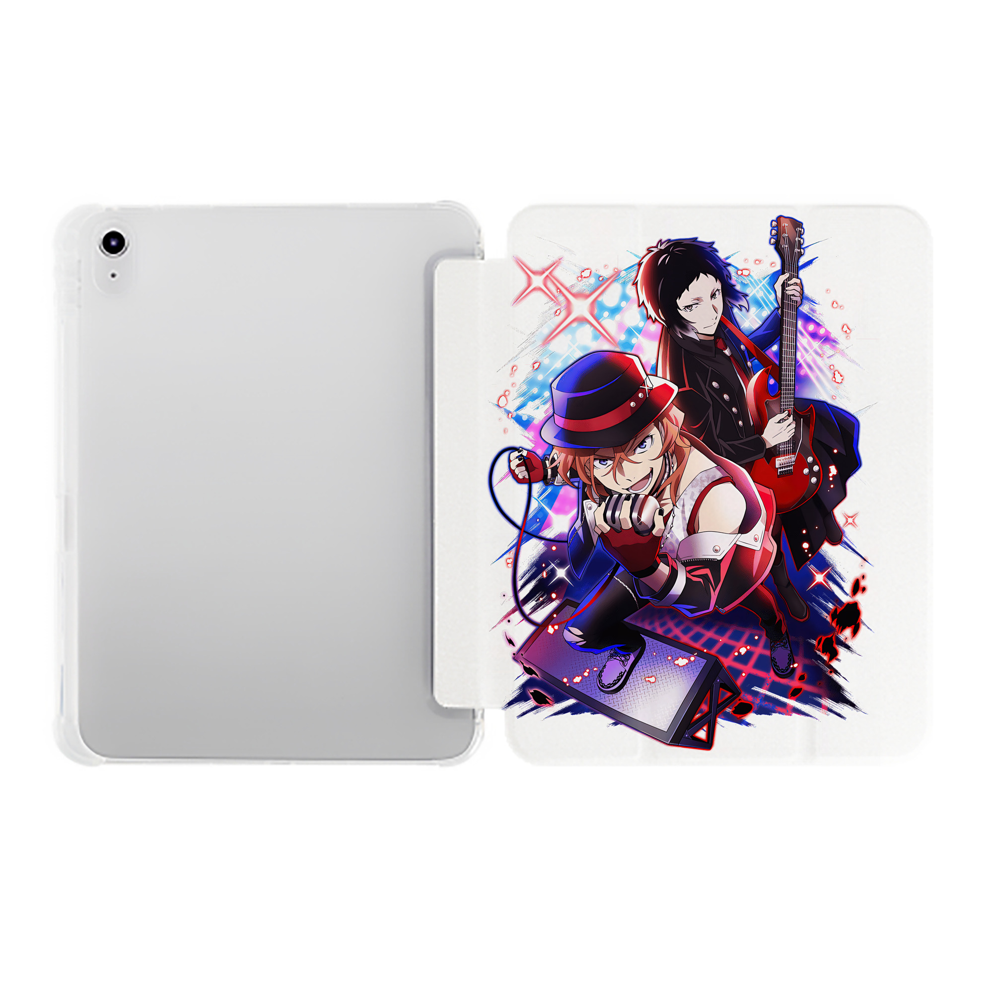 （画像用） 文豪ストレイドッグス Bungo Stray Dogs IPad ケース ペン収納付き 三つ折りスタンド PUレザー×シリコン 対応機種9.5/10.5/10.9インチ